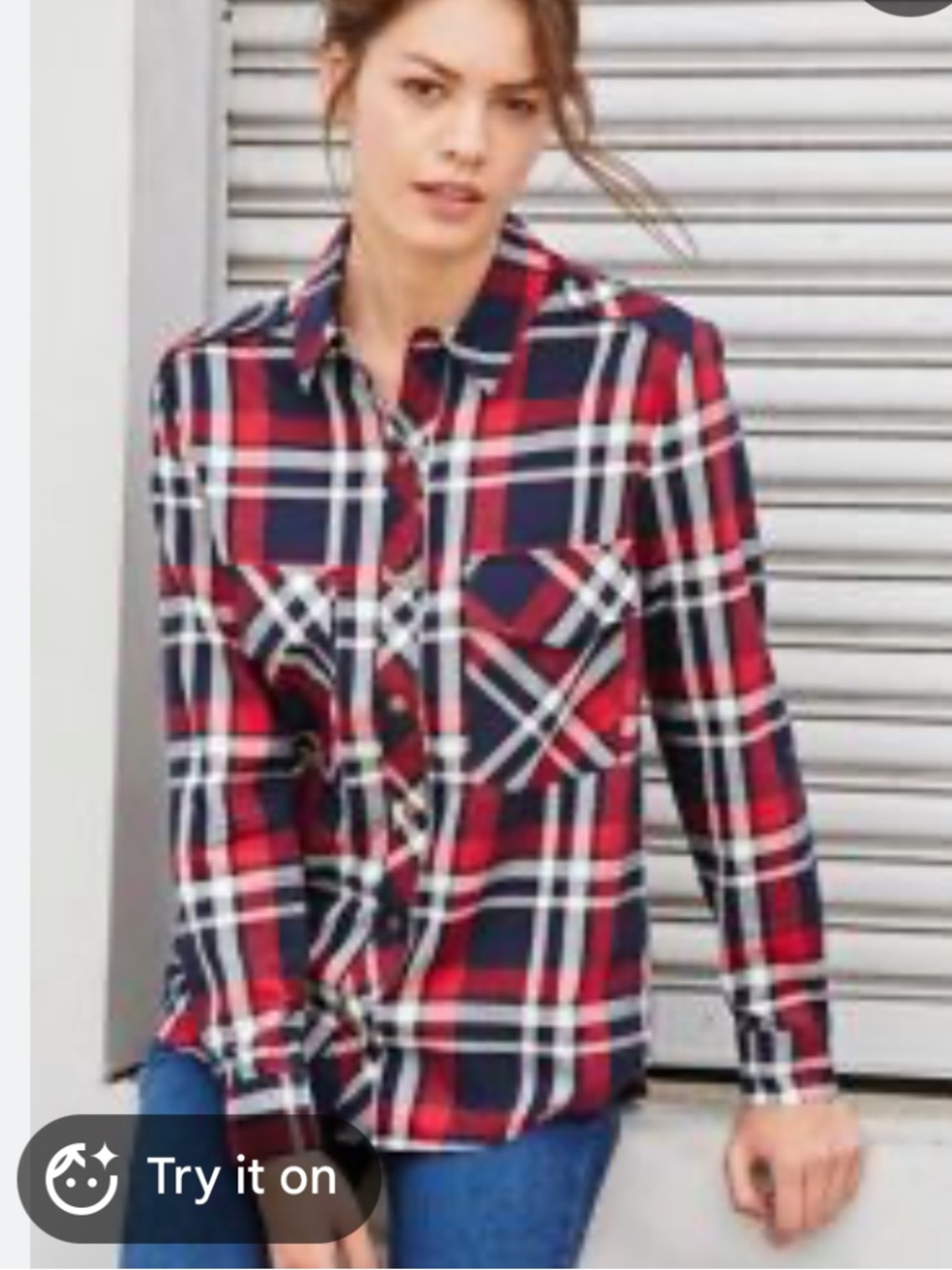 3 for $15!! Zara plaid flannel button down shirt blouse XS